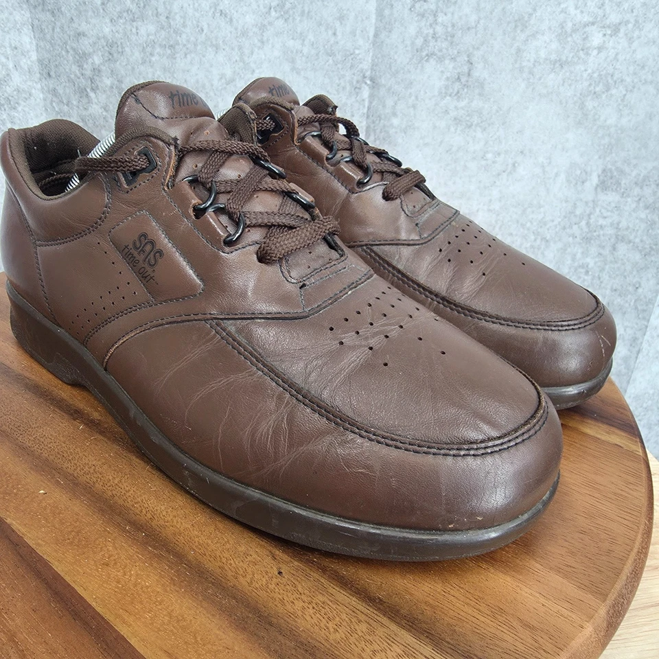 SAS Time Out Walking Shoes Mens 11 M Brown Leather Sneakers Comfort Shoes - Image 2 of 4