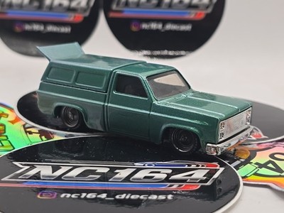 NC164 Custom 83 Silverado Aztec Green w/ 100 Spoke Dark Chrome Wheels & Camper