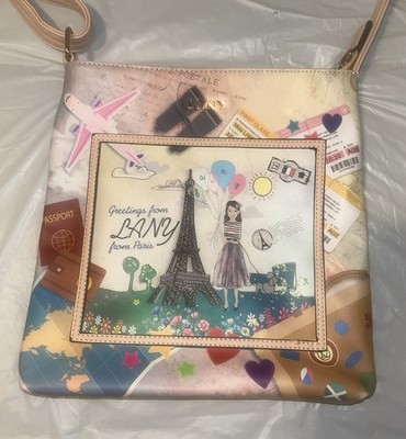 RARE LANY Paris Fashionista HTF ''Greetings from Paris/Balloon'' Cross Body-CLEAN