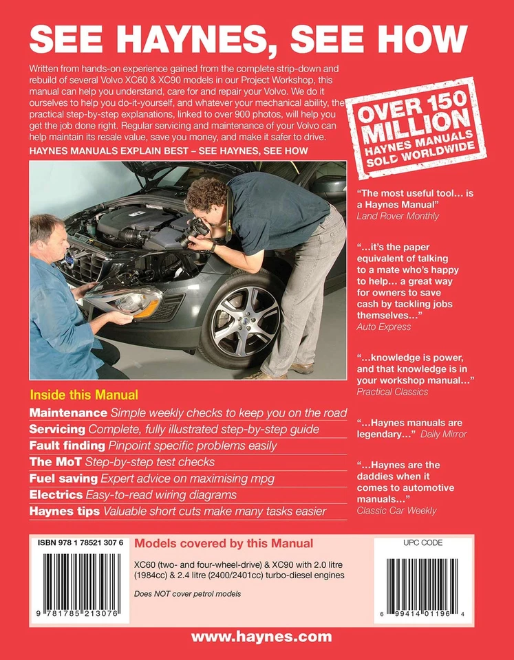 Volvo XC60 & XC90 Diesel (2003-2013) Haynes Repair Manual - Image 2 of 4