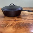 BSR Red Mountain Chicken Fryer & Lid Vintage Cast Iron Restored #8 Deep Skillet