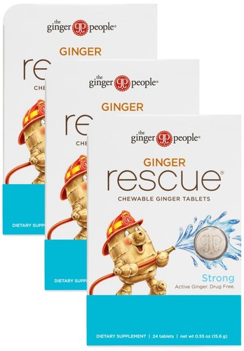 The Ginger People Ginger Rescue Tablets Strong 24 Count x3 Pack 0.55oz ...