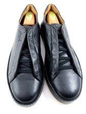 Allen Edmonds "BANKS" Leather Slip-On Sneakers 11 D Black WORN ONCE 869N