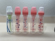 5 Dr. Brown's Natural Flow Anti-Colic Options Narrow Baby Bottles  pink basket