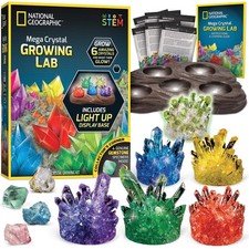National Geographic Mega Crystal Growing Kit for - Grow 6 Crystals with Light...