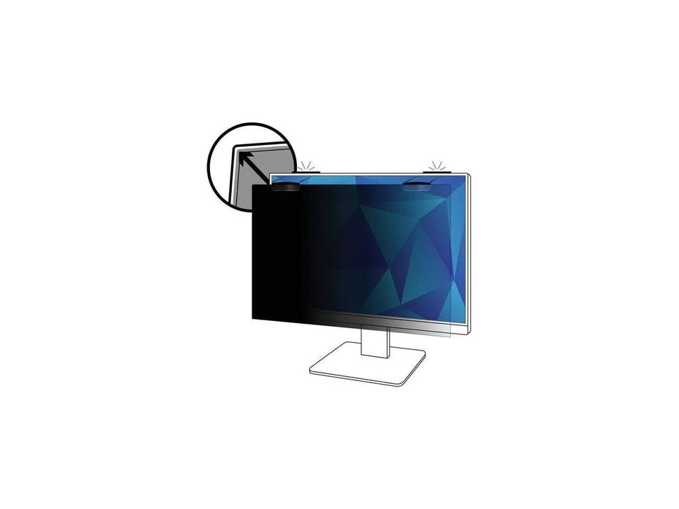 3M Privacy Screen Filter Black - For 27" Widescreen LCD Monitor - 16:9 - Scratch - Image 2 of 4