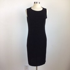 The Travel Collection S Black Scuba Knit Sleeveless Shift Dress LBD Cocktail