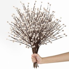 Winter Decorations 12Pcs Artificial Berry Stems White Berry Picks for Christm...