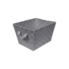 Fabric Storage Bin 12x10x8in Gray Cube Organizer Basket with Handles Durable