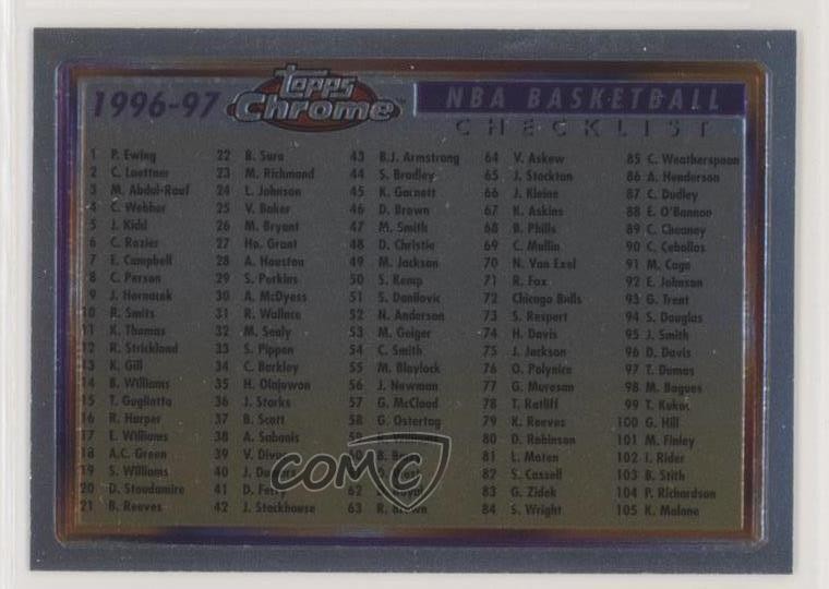 1996-97 Topps Chrome Checklist #111 02fv