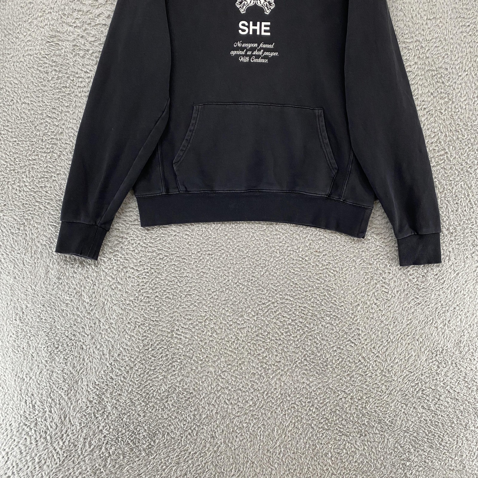 Darc Sport Hoodie Womens Medium Black Wolves SHE Graphic Wolf Oversized Sweater image 2
