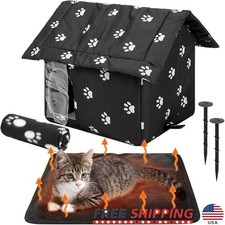 Outdoor Cat Shelter Waterproof Self Heating Pad Blanket Portable Easy Assembly