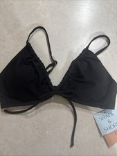   Women's Black Triangle Bikini Top - Shade  Shore Size S 4  6   