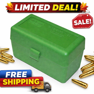 MTM 50 Round Flip-Top Rifle Ammo Box 270 Win 280 Rem 30-06, Green