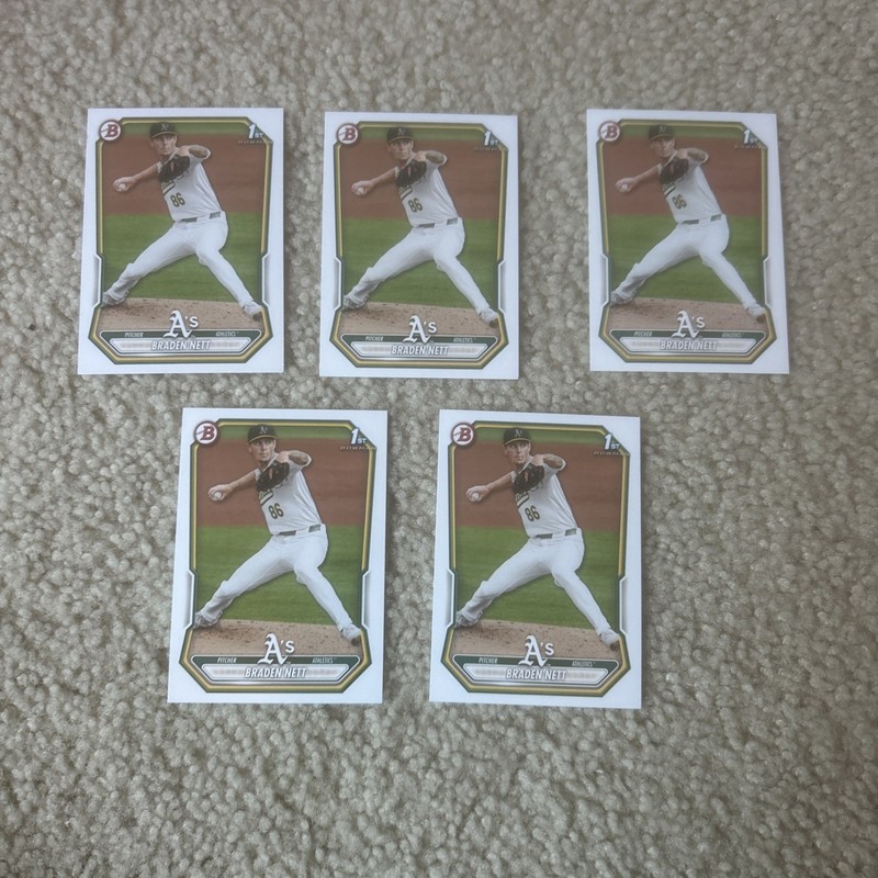 Presale 2026 Bowman Baseball Paper Braden Nett 5-Card Lot #BP-137 Athletics 1st