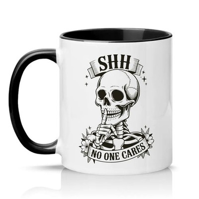 SHH No One Cares Arbeitskollege 11 Unzen Keramiktasse Passiv Aggressiv Büro