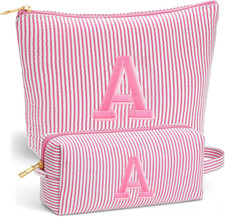 Valentines Day Gifts for Her - Travel Initial Makeup Bag for Girls Kids, Teen Gi