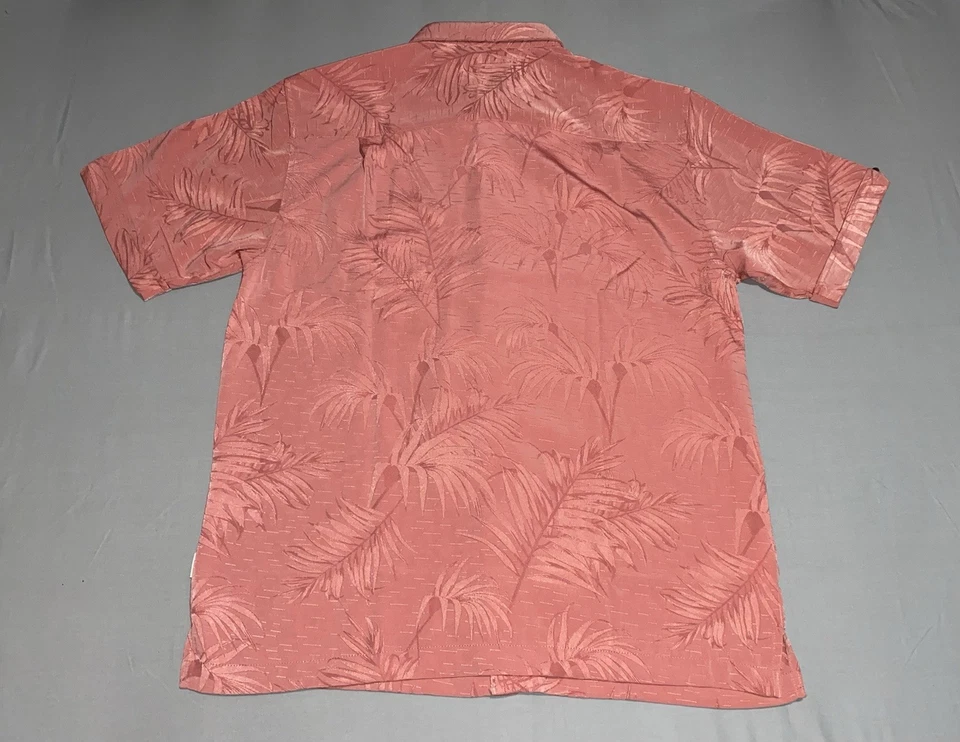Cubavera NEW Tropical Button-up Shirt Floral Beach Pink Salmon Size M - Image 4 of 4