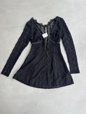 Free People Lace Petra Mini Dress. Black. Small. RRP £158.