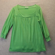 Michael Stars Top Womens One Size Fits Most Blouse Knit Sweater Green 3/4 Sleeve