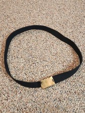 Black Tactical Belt w/ Solid Brass Buckle   Adjustable   Fits 26  32 Waist
