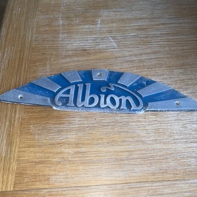 Vintage Albion Gusslegierung Aufkleber Schild Original Albion Wagon LKW Schild RAR
