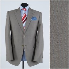 Peak Lapel Blazer 42R UK Size EB COMPANY Mens Striped Wool Sport Coat Jacket