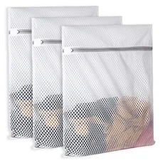 3Pcs Durable Honeycomb Mesh Laundry Bags for Delicates 125gsm Net Fabric Dura...