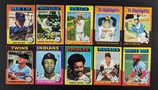 1975 Topps Baseball Lot 10 Cards Tom Seaver Joe Morgan Hank Aaron
