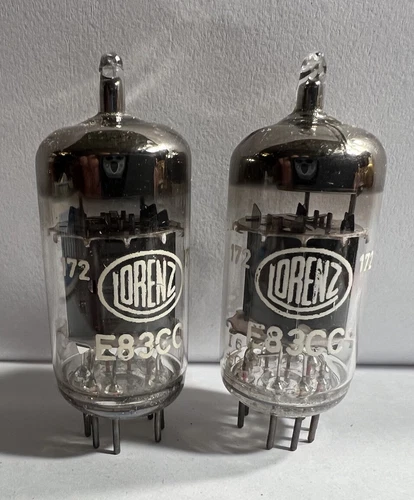 (2) Tube E83CC Lorenz Vintage~ ECC83 12AX7 ECC803 5751 Rare Dual Mica Supporters - Picture 2 of 8
