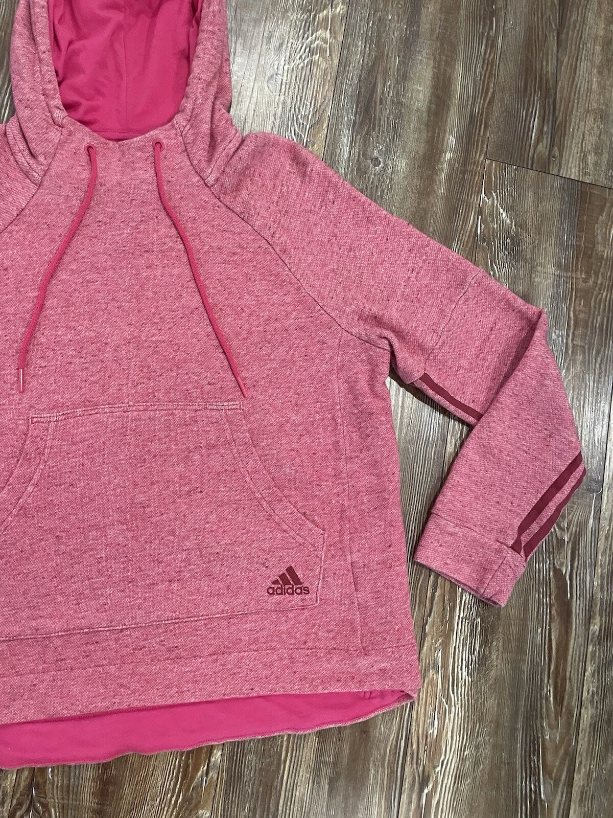 VETEMENTS Adidas Felpa con Cappuccio Donna Taglia Large Rosa Pullover Coulisse Yoga Allenamento Pilates