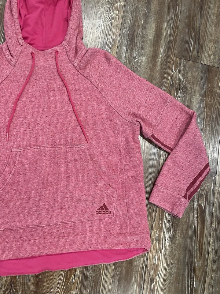 Adidas HoodieWomen's Size Large Pink Pullover Drawstring Yoga Workout Pilates - Image 3 of 4