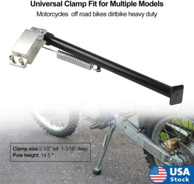 14'' Universal Clamp Frame Side Kick Stand for Dirtbike HEAVY DUTY Off Road Bikes