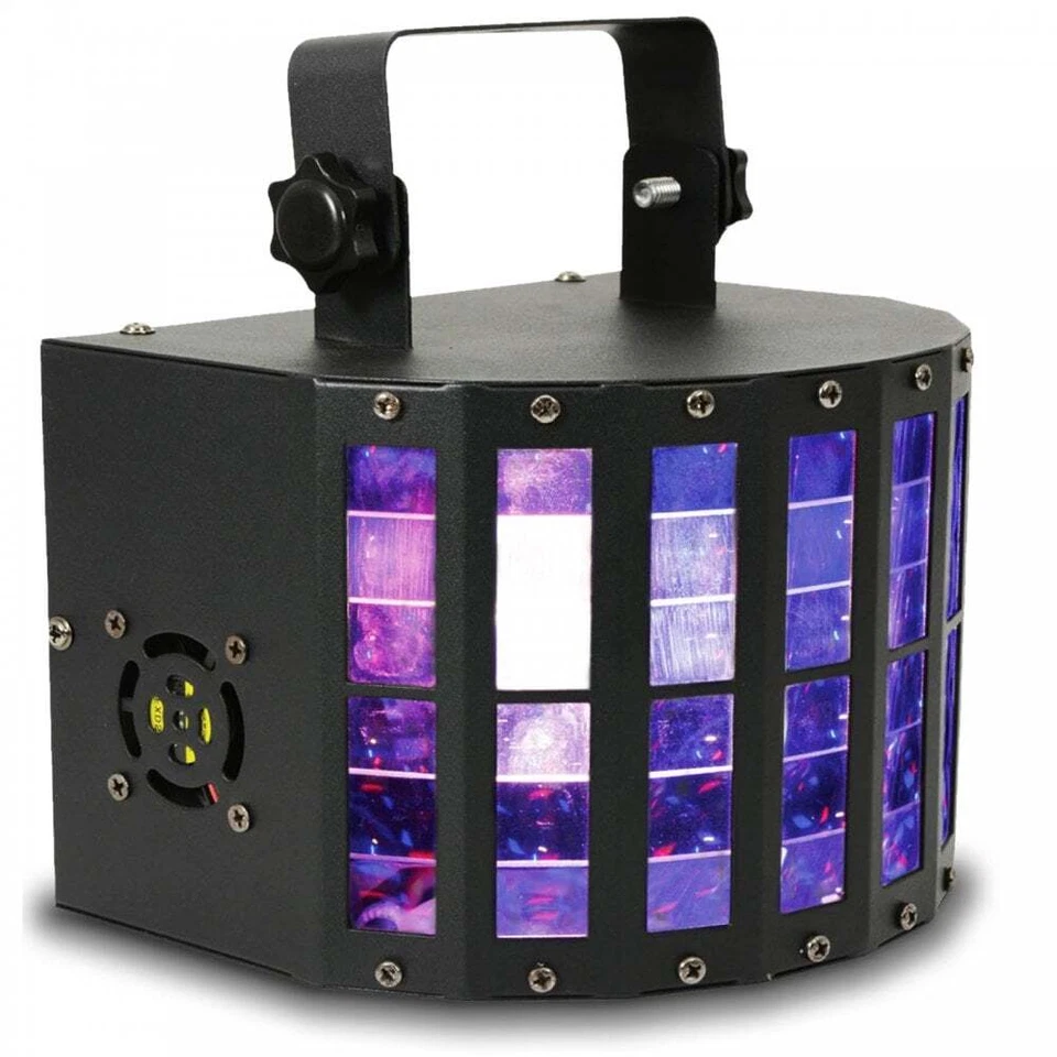 2 x QTX Derby 9 DJ Disco DMX Multi-Colour Beam 3W LED Lighting Effect inc Remote - Image 3 of 4