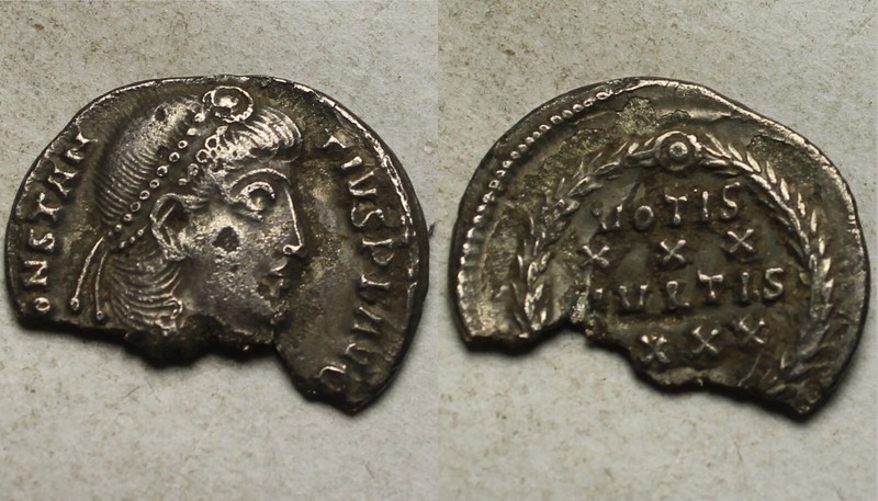 Rare original Ancient Roman silver coin Constantius 351AD Siliqua Laurel wreath