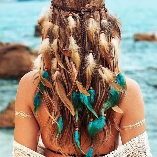 Tassel Feather Headband Adjustable Rainbow Indian Headband Festive - Picture 13 of 16