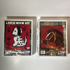 Set Of 2 National Yarn Crafts P481 Spot Dog Latch Hook Kit  P459 Stallion Horse