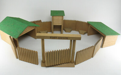 Elastolin 7875 - FORT GIBSON - Holz Cowboy Western Haus Town für Figuren