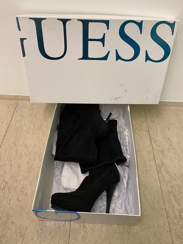 Guess Stivali Alti Stivale Scarpe Donna Women Nero Tg.38 Come Nuovi! | eBay