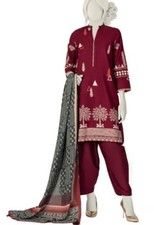 New Pakistani Shalwar Kameez Stitched J. 3 Piece  Size: M 