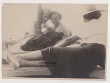 A Happy Couple Lovers and the Back of Young Woman in the Frame Unusual Snapshot