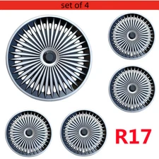4 Pieces Universal 17" Hubcap Wheel Covers, Auto Tire Replacement Exterior Caps
