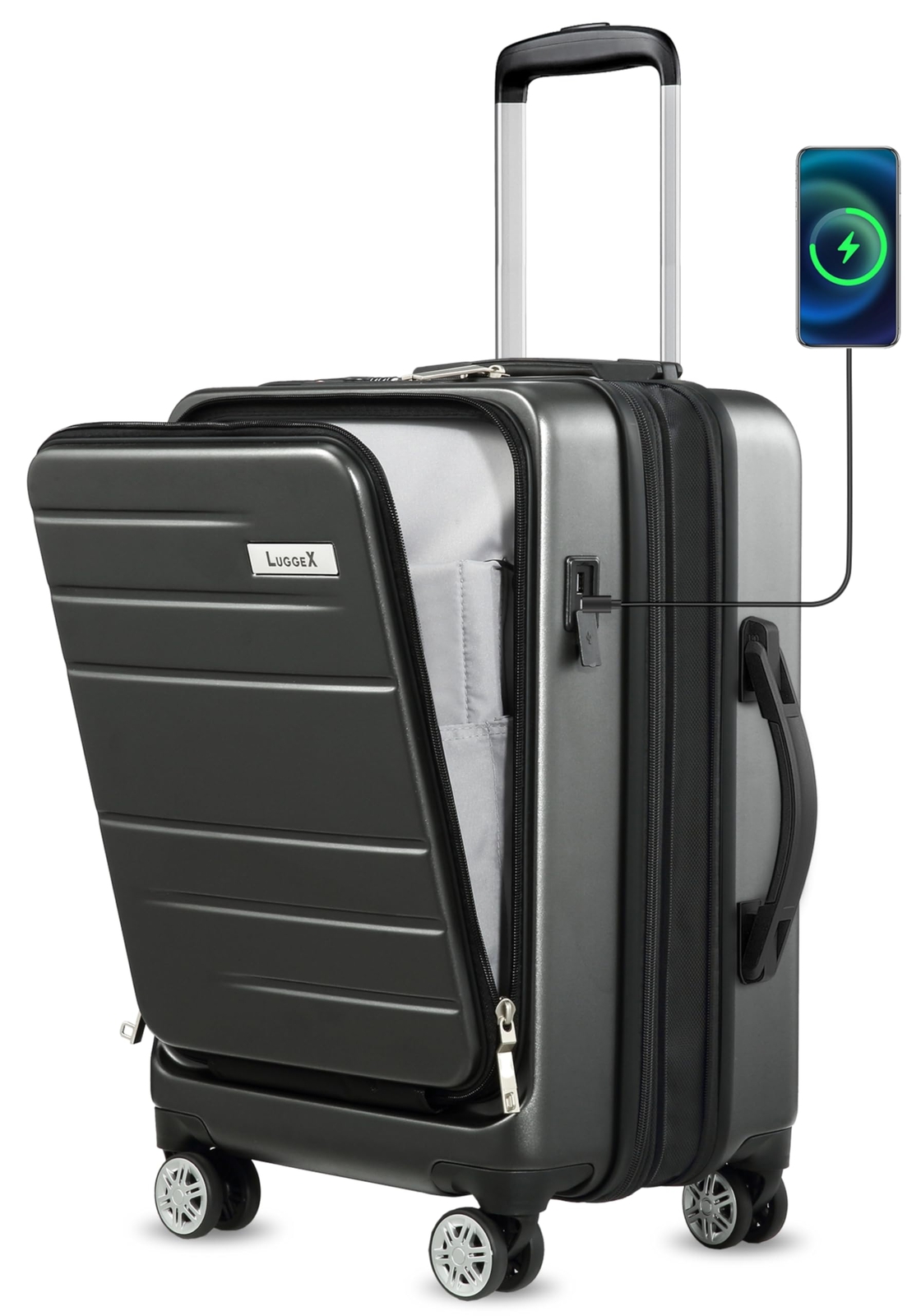 LUGGEX Carry On Luggage 22x14x9 Airline Approved, Expandable Polycarbonate Su...-image