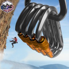 30KN Aluminum Locking Climbing Carabiner Outdoor Rock Rescue D-Shape Screw Hook