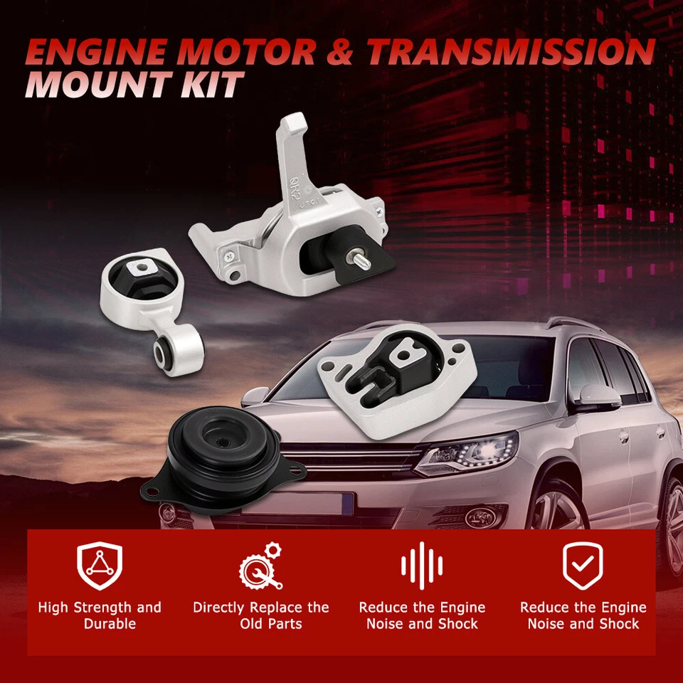 4PCS Engine Motor & Trans Mount Auto Set For 2007-2017 Nissan Altima 2.5L CVT Foto 3 de 4