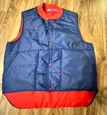 Vintage 1980's NFL Stahl-Urban Red and Blue Two-Tone Puffer Vest Size L