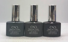 New (3) CND SHELLAC LUXE 60 Sec Removal GEL POLISH- Silhouette, Whisper, Phantom