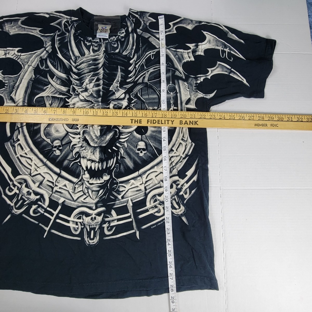 VTG Liquid Blue Dragon Catcher T shirt xl fantasy 2 sided 2001 | eBay