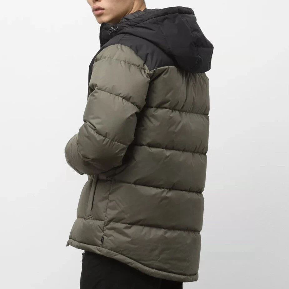 Jaqueta Vans Bluejay MTE 1 casaco acolchoado com capuz zíper completo masculina verde média preta - Imagem 3 de 4