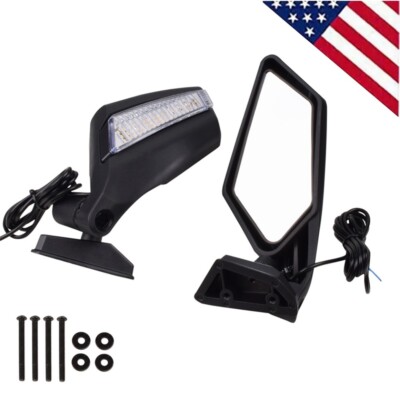 For 2017-2023 Can Am Maverick X3 Max Turbo R Rear Racing Side Mirrors LED Light